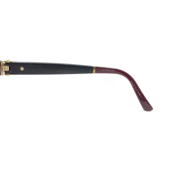 Gucci Burgundy Maroon Black Gold Eyeglasses Frames 53-16 140 Italy Designer - Picture 9 of 12
